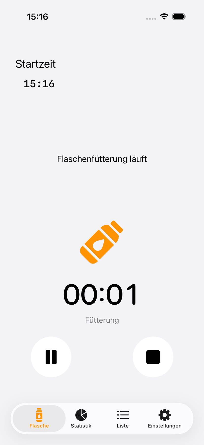 Flaske tracking screen