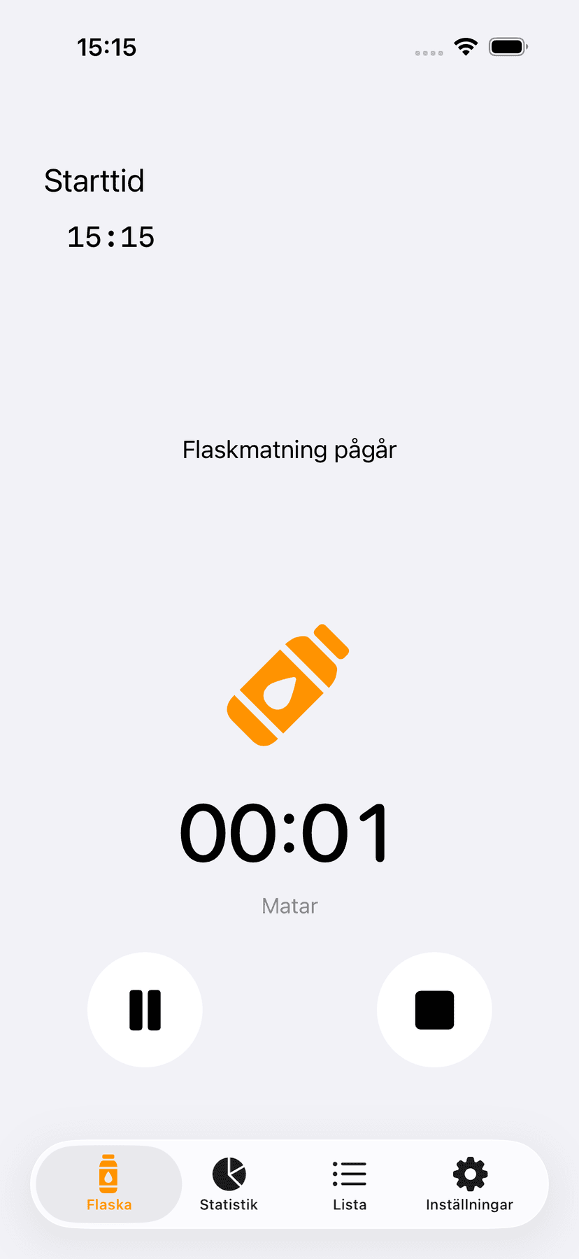 Flaske tracking screen