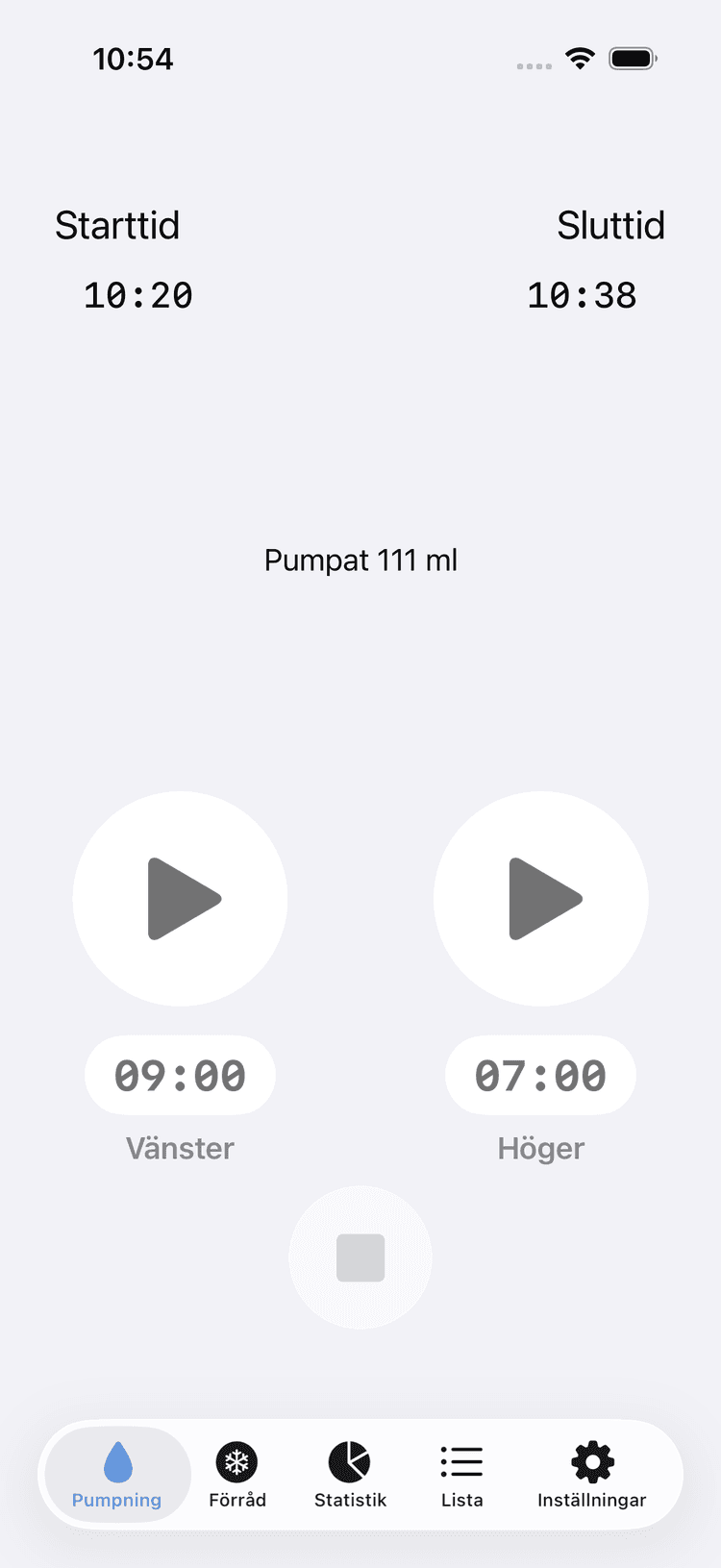Pumpe app screenshot